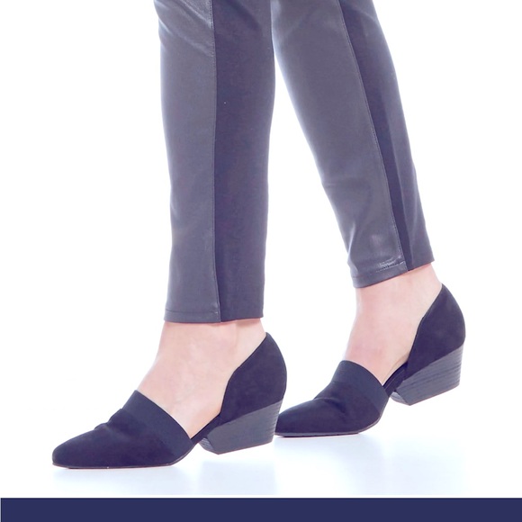 Eileen Fisher Hilly Suede Low Heel Shoes - Blue - Picture 2 of 9